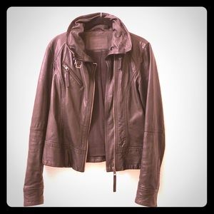 All Saints Women’s Black  Leather Jacket.